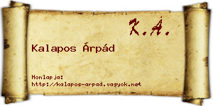 Kalapos Árpád névjegykártya